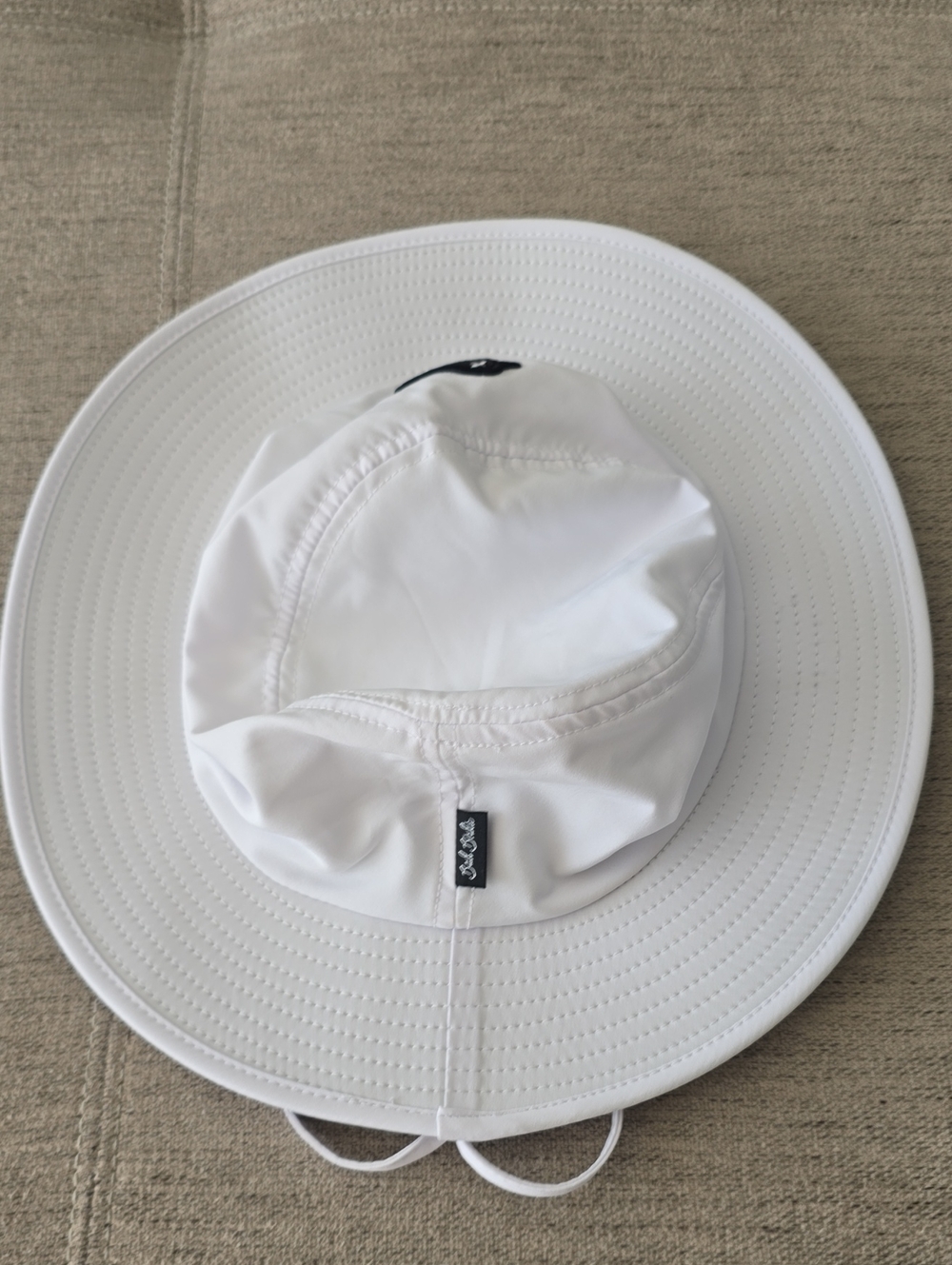 Bad Birdie White Wide-Brim Sun Hat with Black Bird Logo - Picture 5 of 6